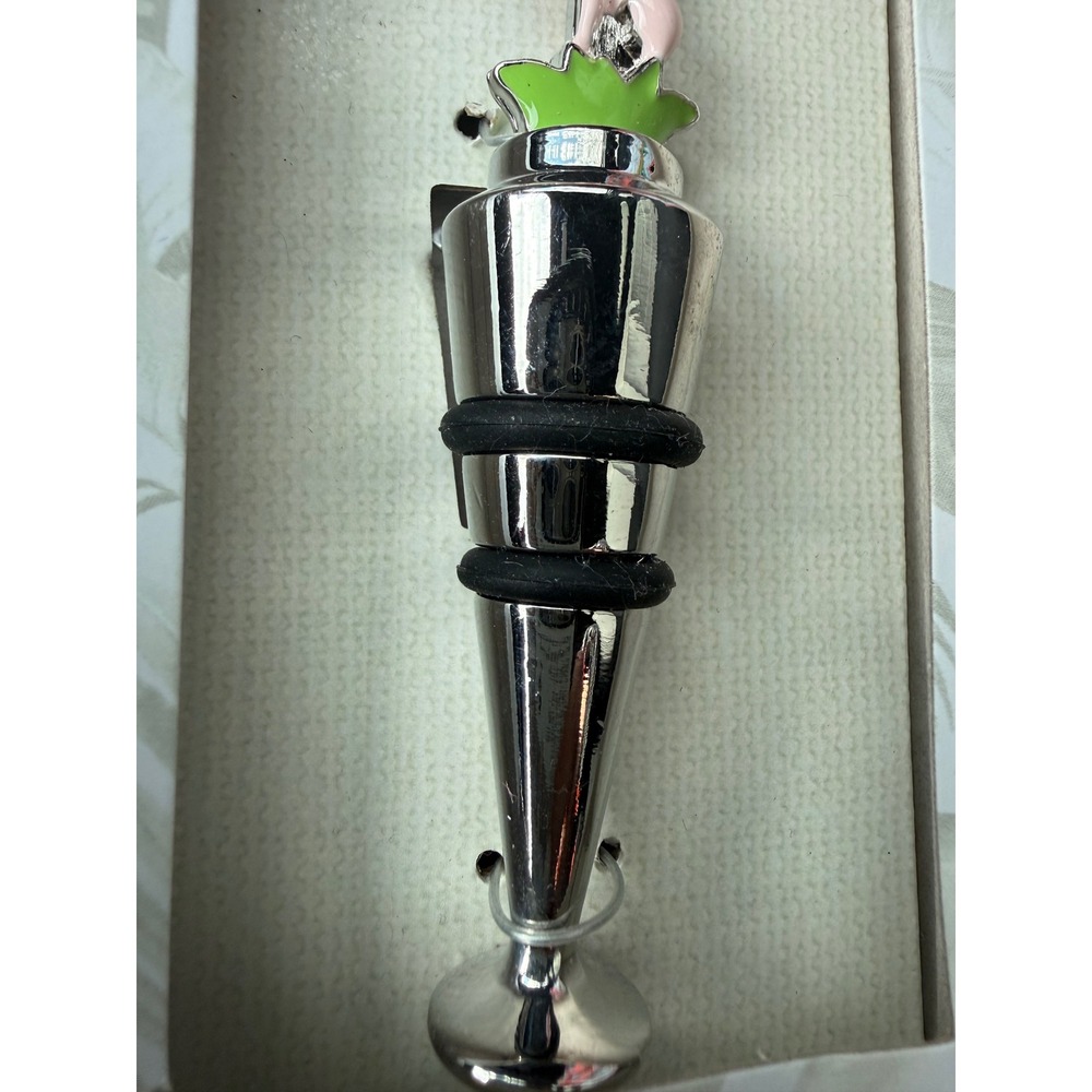 Tommy Bahama Pink‎ Flamingo Wine Bottle Stopper Silver Tone Metal - Picture 3 of 4